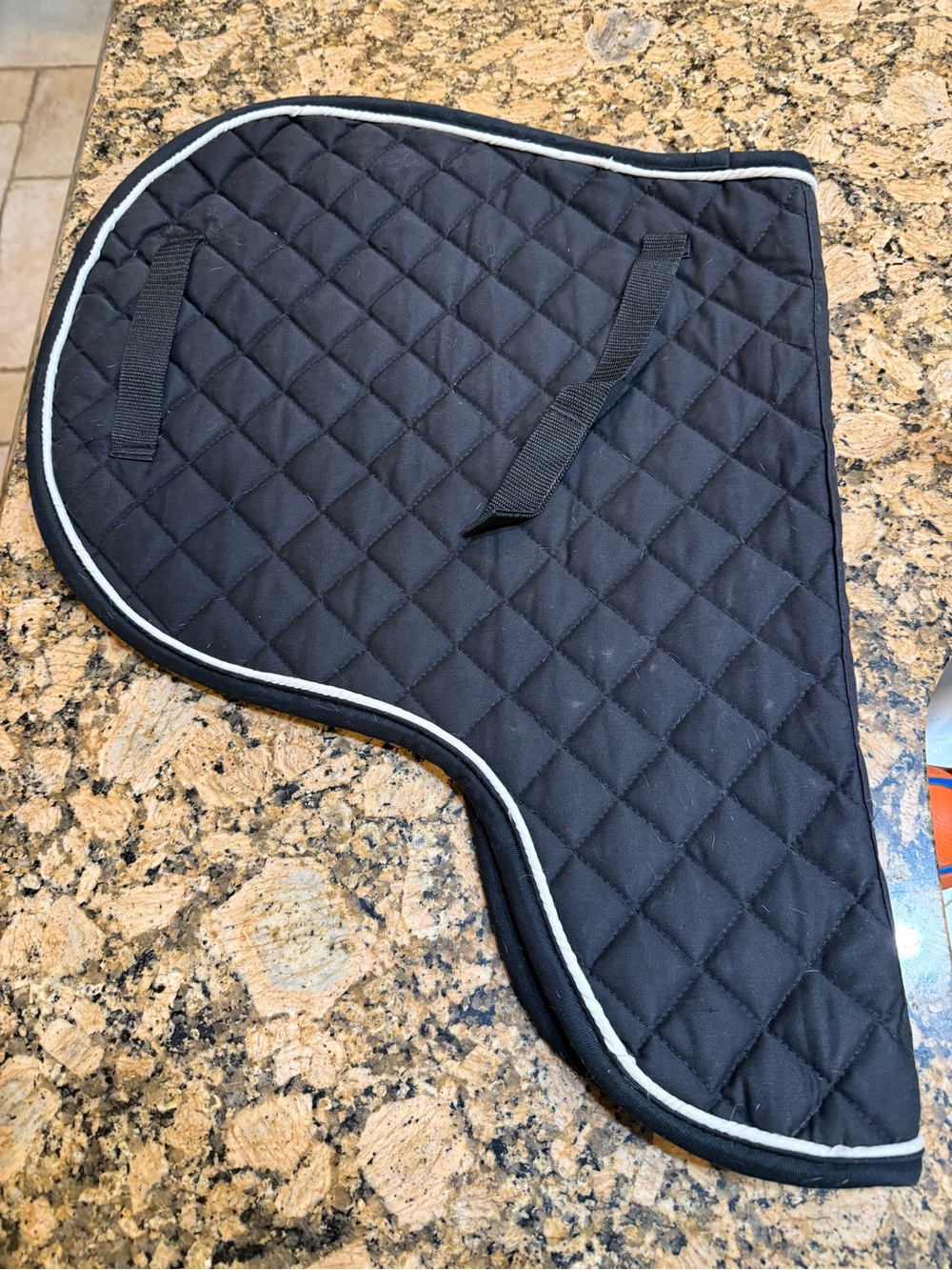PONY shaped English Black Quilted Riding Saddle Pad